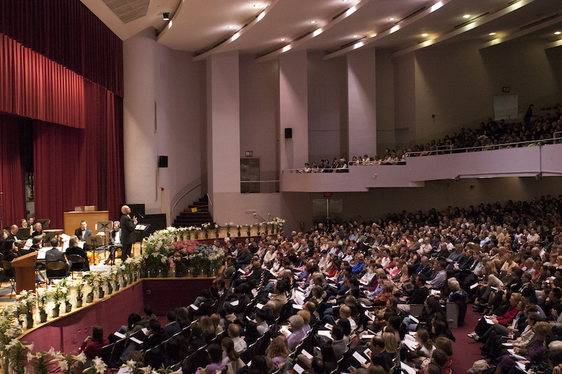 Keller preaching at Hunter Auditorium