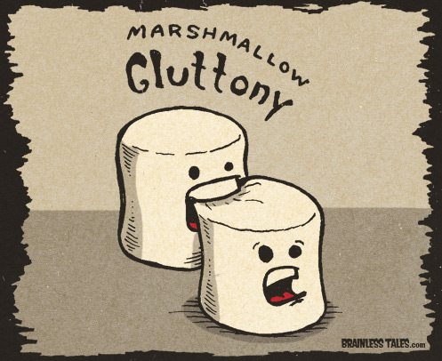 gluttony marshmallow svg but fuss sin drawings brainless tales why when 406px 55kb