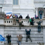 Protesters breaching US Capital building