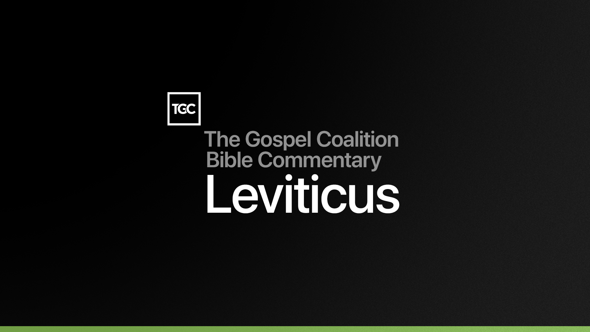 Leviticus Commentary Peter Y Lee TGCBC