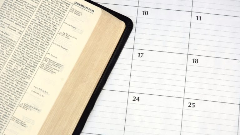 Bible and calendar