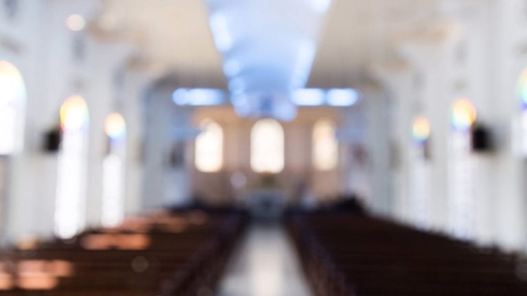 blurred church