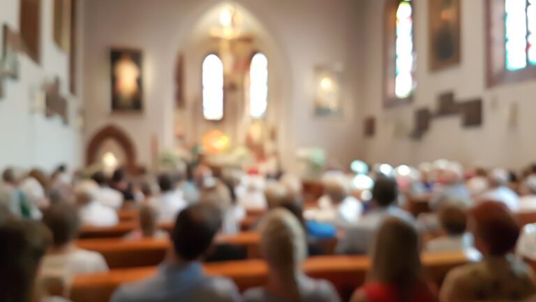 blurred church