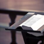 Bible on lectern