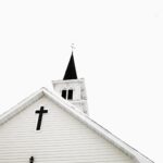 White steepled church