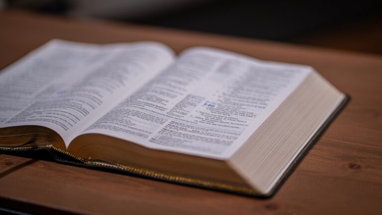 Bible on table