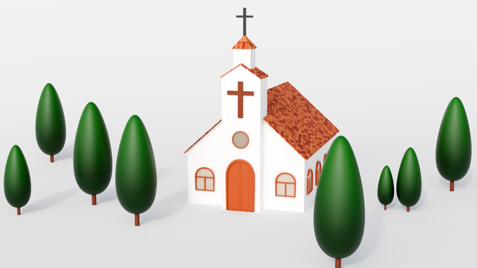 3d rendering of church