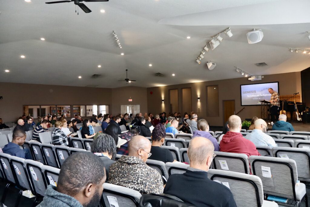 Sunday service at Knollwood Baptist Church in London, Ontario
