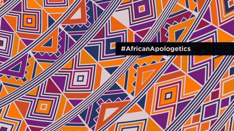 African Print in vibrant oranges and purples #AfricanApologetics on image