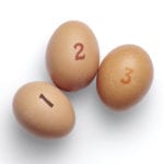 Have you counted your COVID-19 blessings? Eggs on a white background numbered 1,2,3