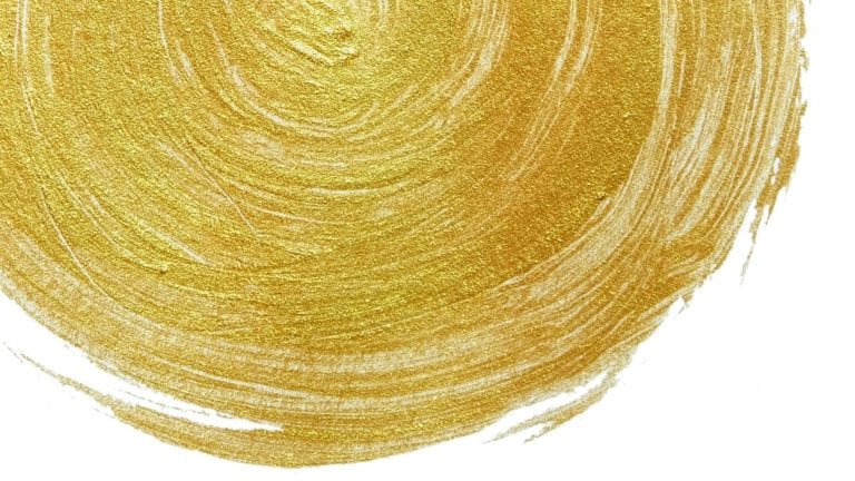 God the Father Almighty - Golden paint circle powerfully painted on a white background