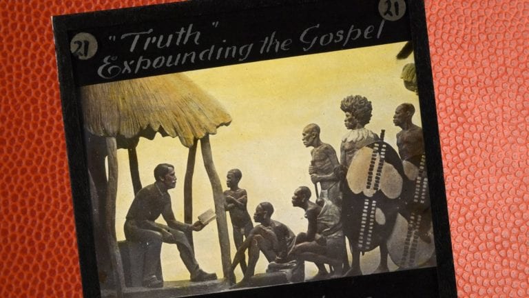 Didn't colonialism bring Christianity to Africa? Dr Livingston preaching to African group