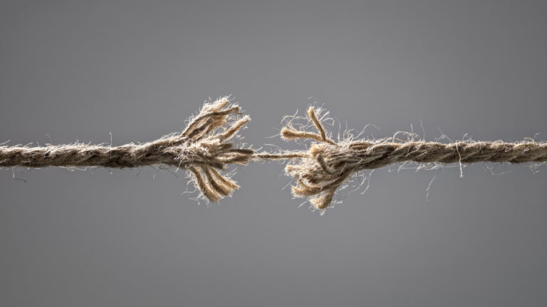 Family Relationships - A rope holding together by a single piece of string