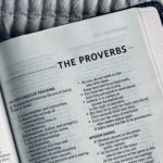 On the book of Proverbs - Bible front page open on the book of proverbs