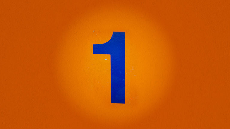 Jesus - The number one in blue on an orange background.