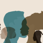 Ancestors - Silhouettes of people's faces in different colours