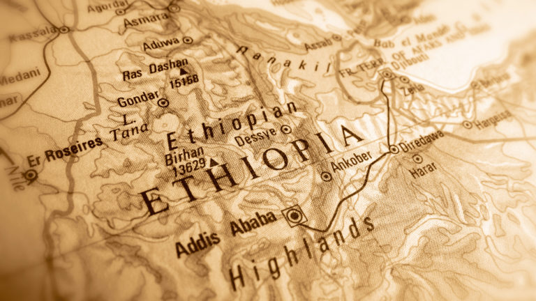 African christian history - A picture of Ethiopia on the map