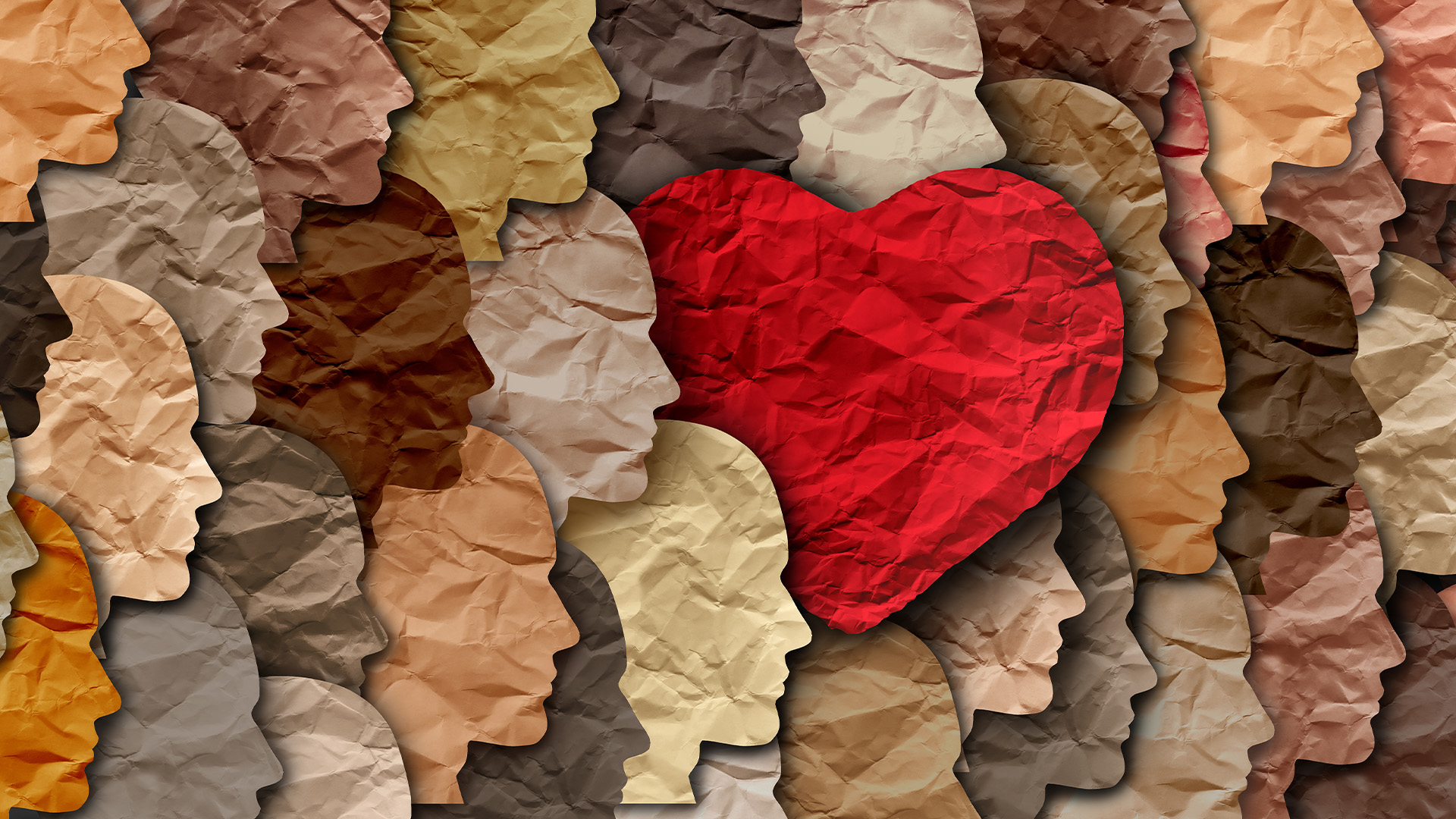 Church Discipline - An art picture of many faces and a heart