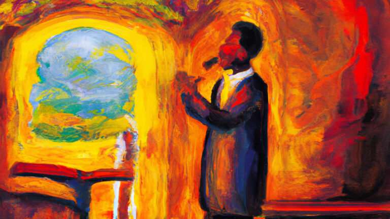 Preaching Salvation - A painting of an African preacher