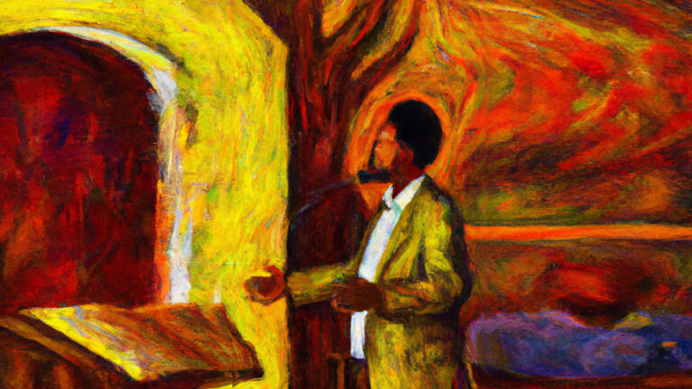 Preaching Salvation - A painting of an African preacher