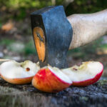 Sin - An axe chopping an apple