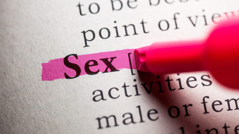 Sex - The word sex is highlighted in pink in a dictionary